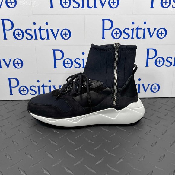 Buscemi Shoes - Buscemi Womens Run1 Zip Black Leather Sneakers